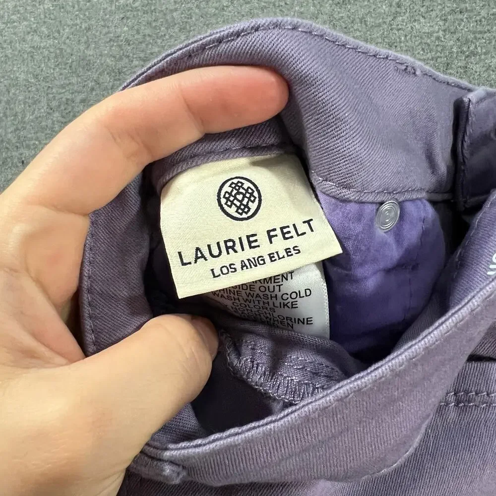 Laurie Felt Wave Denim 5-Pocket Crop Straight Jeans Dusty Lilac, Petite 14